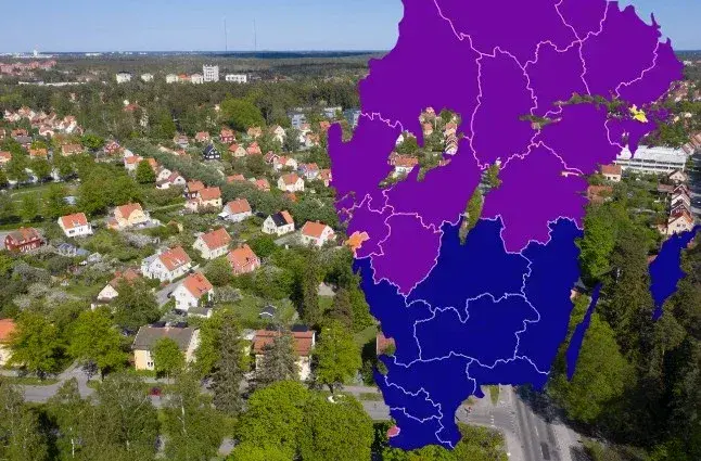 خريطة تظهر أكثر المناطق السويدية التي انخفضت أسعار المنازل فيها
