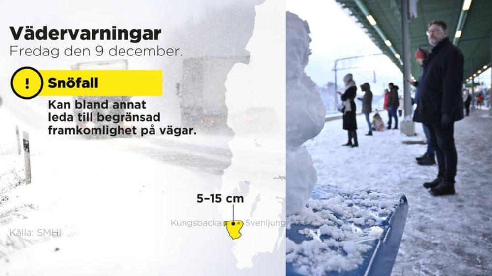 يستمر تساقط الثلوج في السويد اليوم ويتوقع أن تتخطى التراكمات الثلجية 15 سم