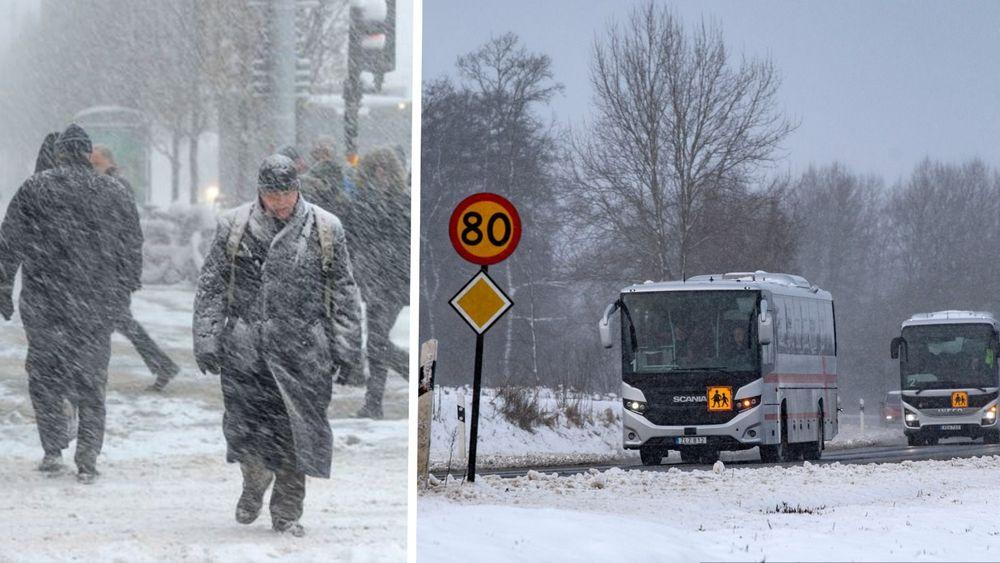 توقيف عمل بعض القطارات والحافلات المدرسية في السويد بسبب العاصفة