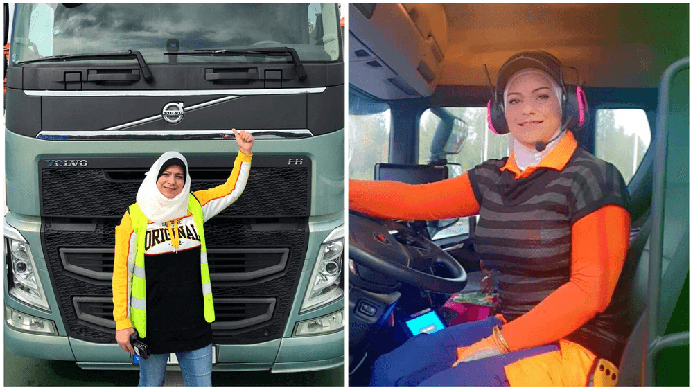 هبة حموّش سائقة شاحنة ضخمة في السويد: فخورة بمهنتي
