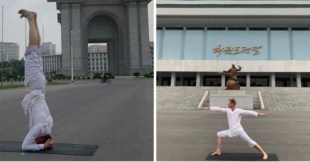 قف على يديك.. سفير السويد ينقل اليوجا إلى شوارع كوريا الشمالية