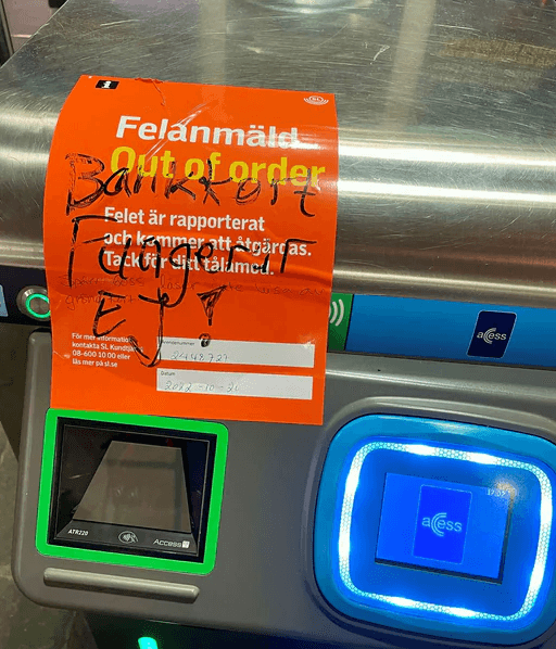 أعطال تقنية تطال آلات التذاكر التابعة لشركة قطارات في ستوكهولم.. والشركة تقترح هذا الحل
